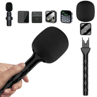 H1 Wireless Microphone Handheld Adapter Stick – For TV News Reporter Interviews & All Wireless Mics