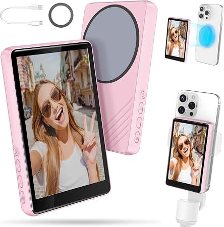 Magnetic Selfie Screen A3 – Rear Camera Vlog Monitor with 2.4" Display, Wi-Fi Mirroring & Bluetooth Remote for iPhone & Android – Black - Image 2