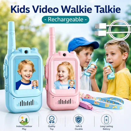 Children Toy Walkie Talkie – 2-Pack Kids Two-Way Radio with 1-3 KM Range, VOX Hands-Free & Belt Clip for Outdoor Adventures - Image 3