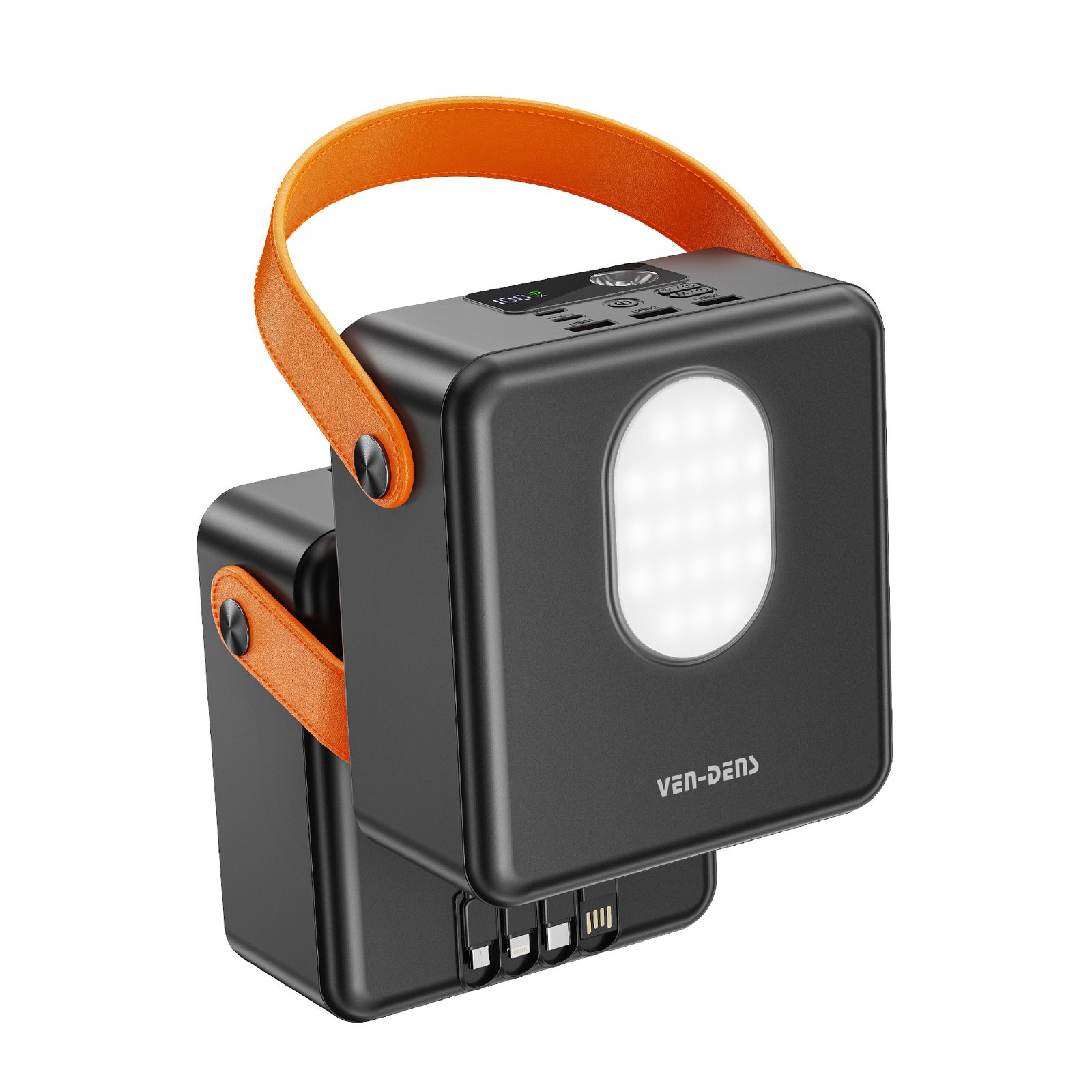 Ven-Dens VDPB075 80000mAh Power Bank – 22.5W Fast Charging with Built-in Cables, LED Torch & Multi-Device Output