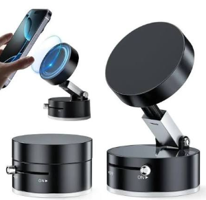 T9203 Car Vacuum Suction Phone Holder – Universal Mobile Mount for Windshield & Dashboard, Foldable & 360° Rotatable – Black