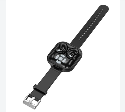 LY9 Ultra-Thin Wireless Sleep Earbuds – Mini Shark Fin Design with Watch Strap Charging Case, Bluetooth 5.4, 10mm Driver – Black - Image 2