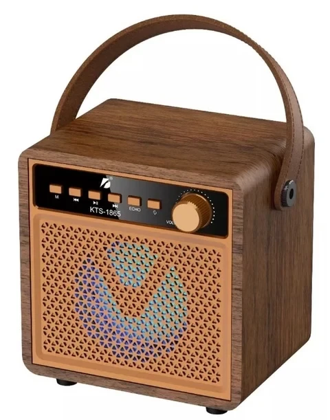 BT Speaker KTS-1865 30P – Portable Bluetooth Speaker with 3-Inch Driver, Strong Bass & Multi-Playback Modes – Brown - Image 2