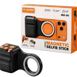 PLOKAMA MG-50 Pro Magnetic Selfie Stick with LED Fill Light – Detachable Fill Light, Wireless Remote & 360° Rotation for Vlogging & Selfies